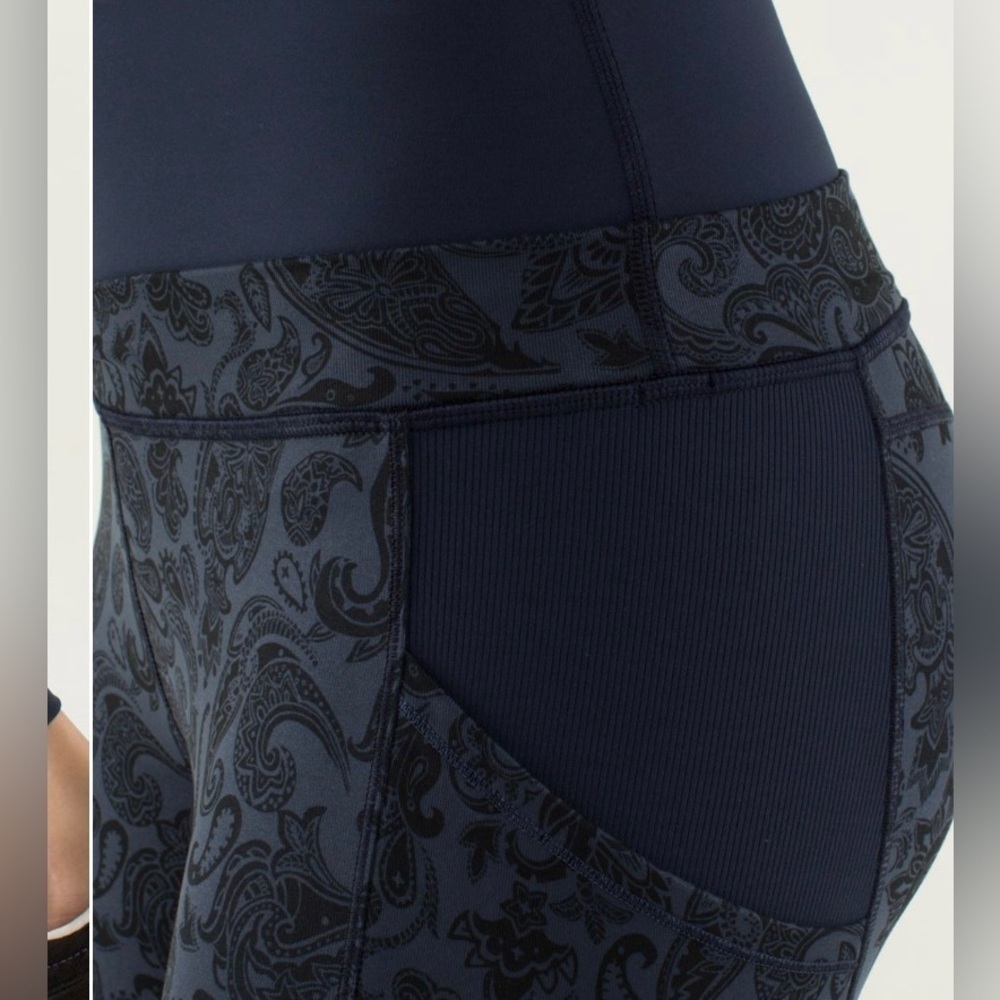 Lululemon En Route Crop legging Blue Paisley Jogger Full-on Luon Sz6☀️ - Picture 13 of 16